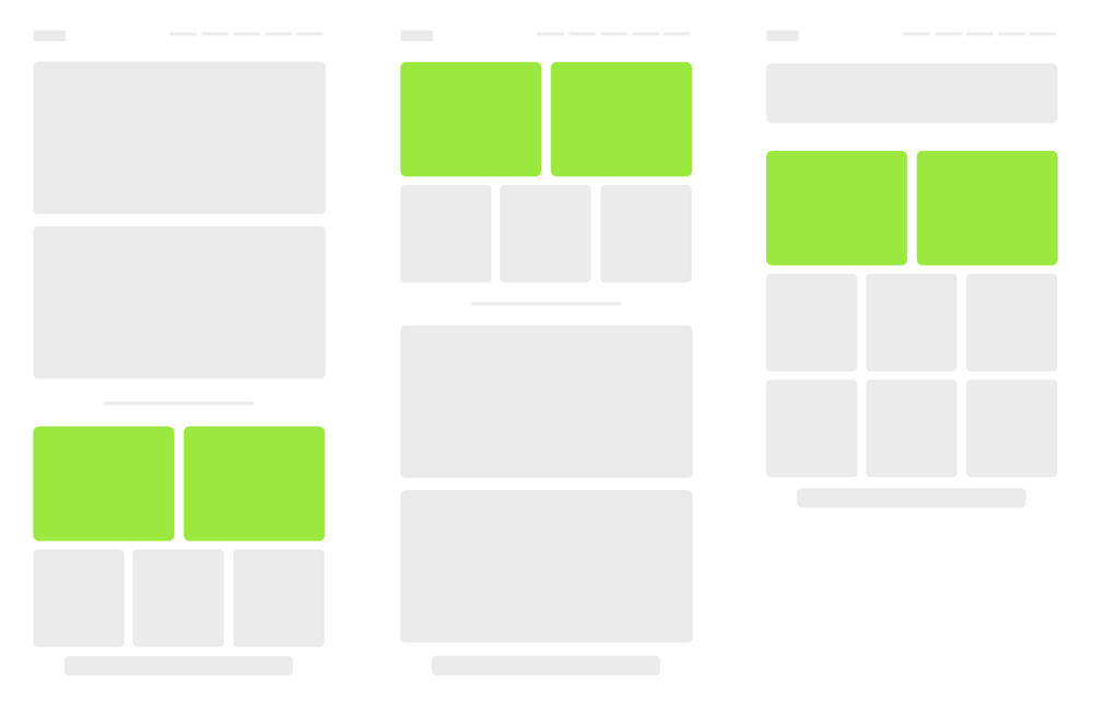Two large Maido post cards in the first grid row