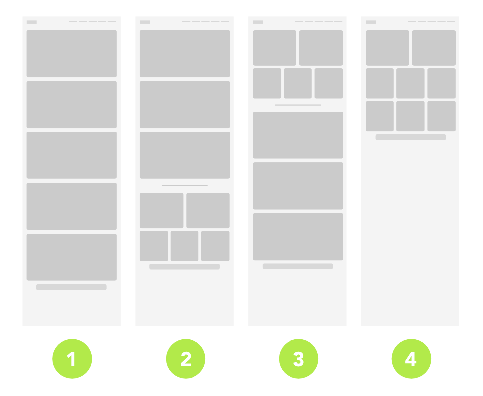 The four Maido homepage layouts