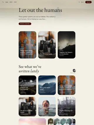 we-are-humans-project.ghost.io — site built with Genki Ghost theme