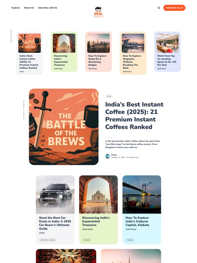 dealdada.in — site built with Okiro Ghost theme