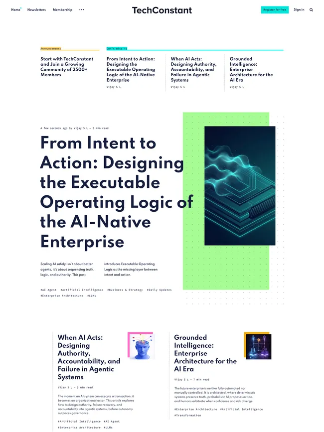 techconstant.com — site built with Renge Ghost theme