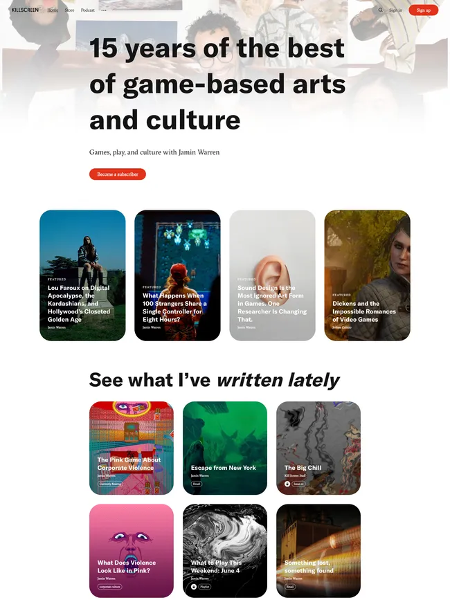 killscreen.com — site built with Genki Ghost theme